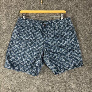 LRL Lauren Jeans Co Ralph Lauren Shorts Womens 12  Blue Print Cotton Pockets